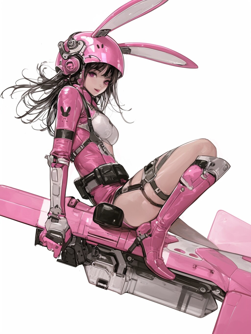 pink bunny paratroopers sci-fi mode 桃色兎耳空挺部隊