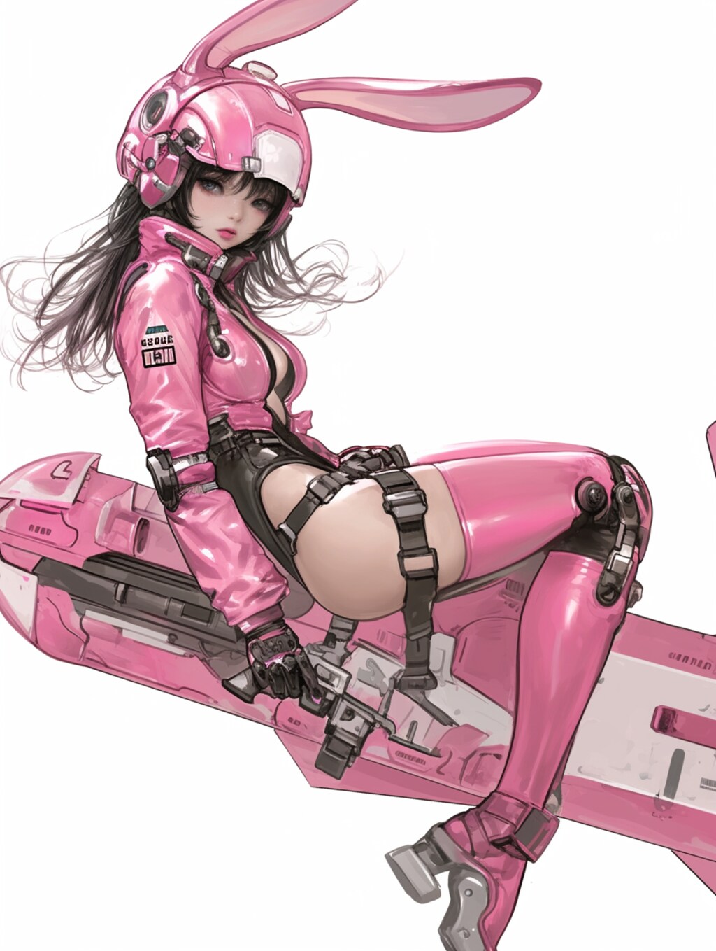 pink bunny paratroopers sci-fi mode 桃色兎耳空挺部隊