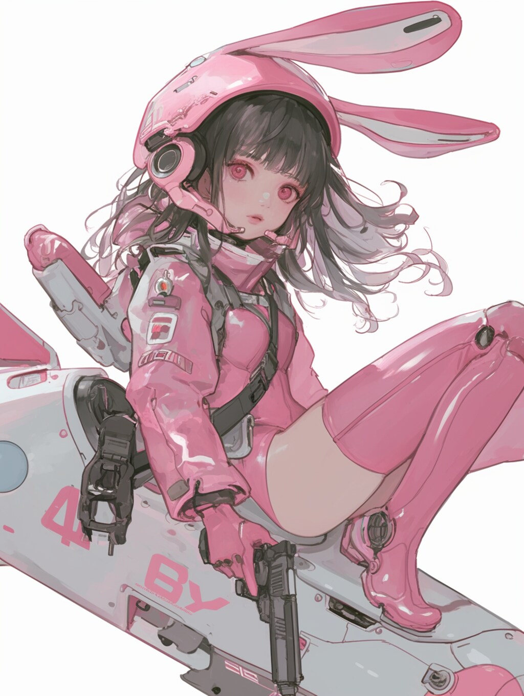 pink bunny paratroopers sci-fi mode 桃色兎耳空挺部隊