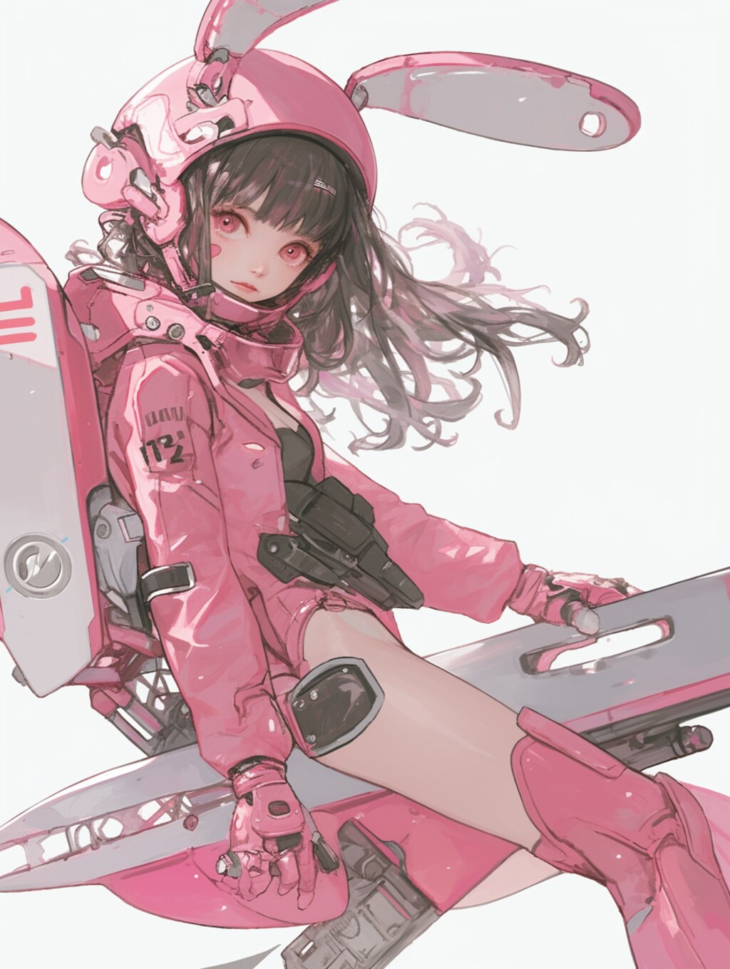 pink bunny paratroopers sci-fi mode 桃色兎耳空挺部隊
