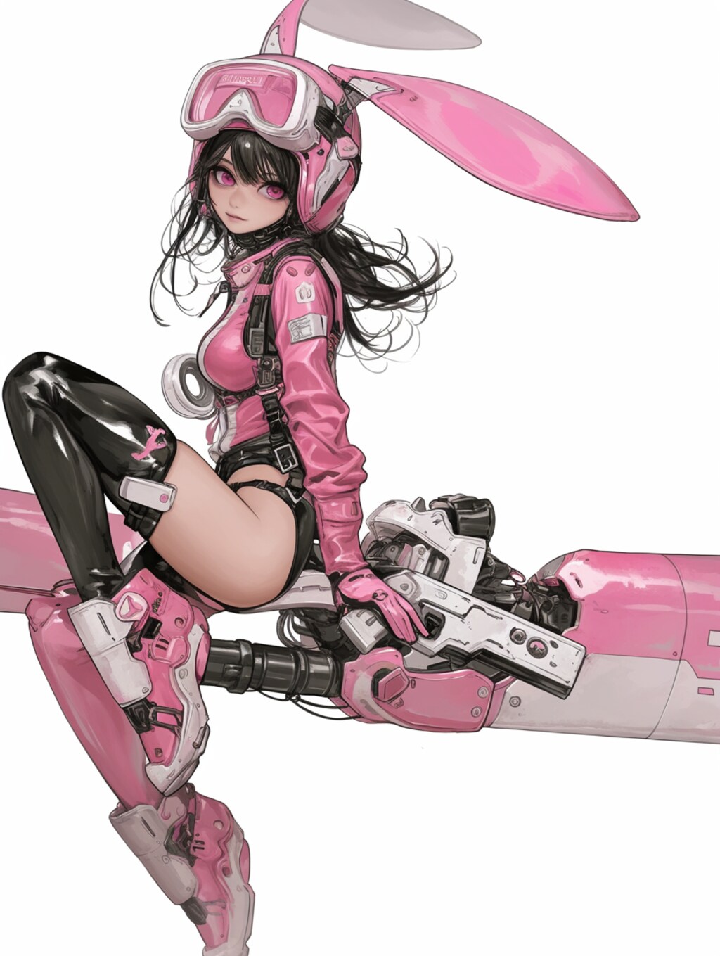 pink bunny paratroopers sci-fi mode 桃色兎耳空挺部隊