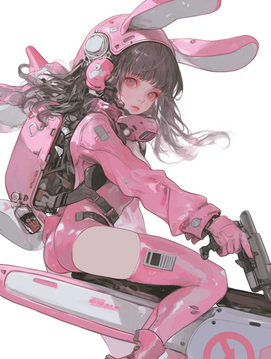 pink bunny paratroopers sci-fi mode 桃色兎耳空挺部隊