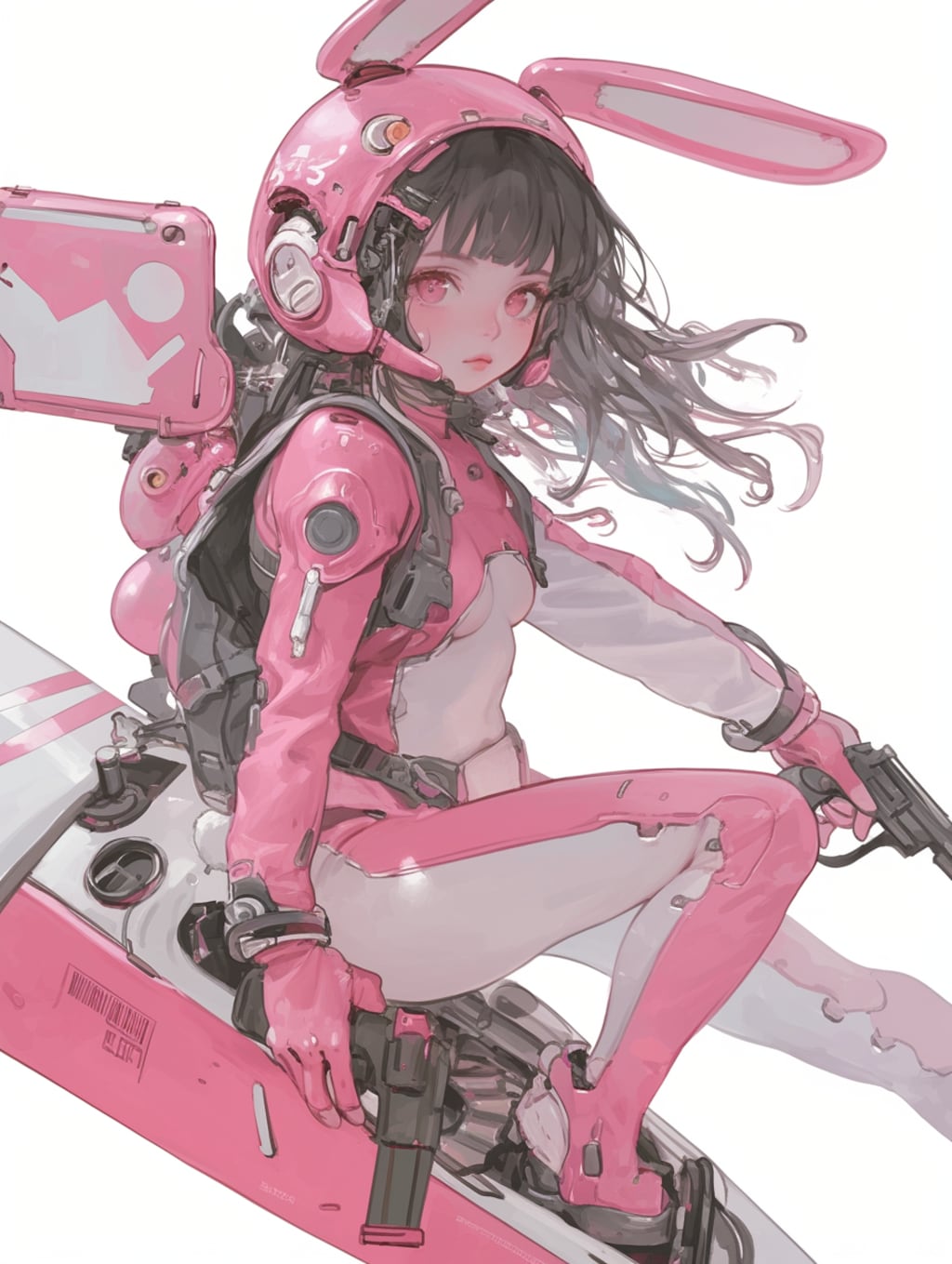 pink bunny paratroopers sci-fi mode 桃色兎耳空挺部隊