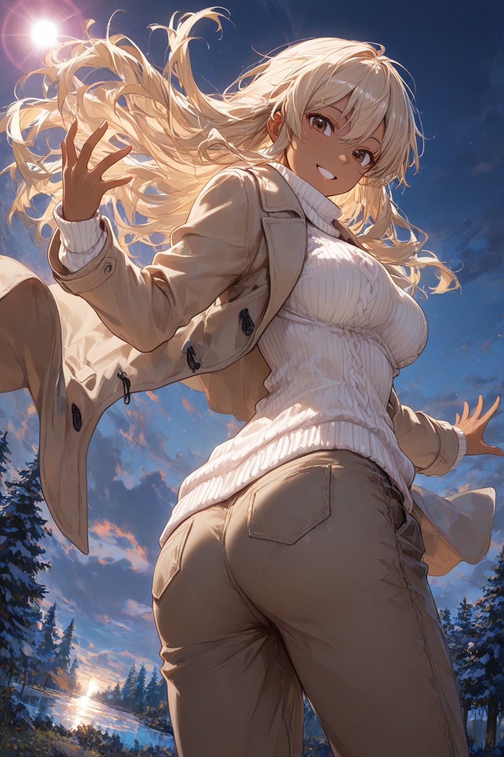 冬って凄いね！♡　大自然にはしゃぐ南国のお姉さん