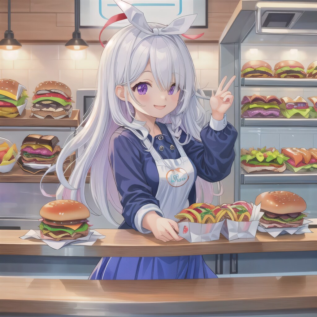 白髪ロングでクルーの少女８