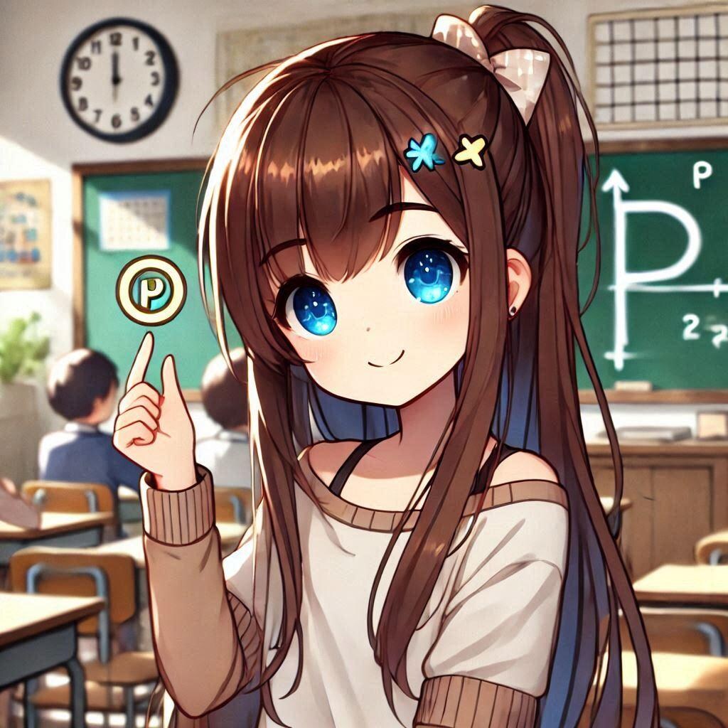 動く点Pを捕まえた小さな女の子