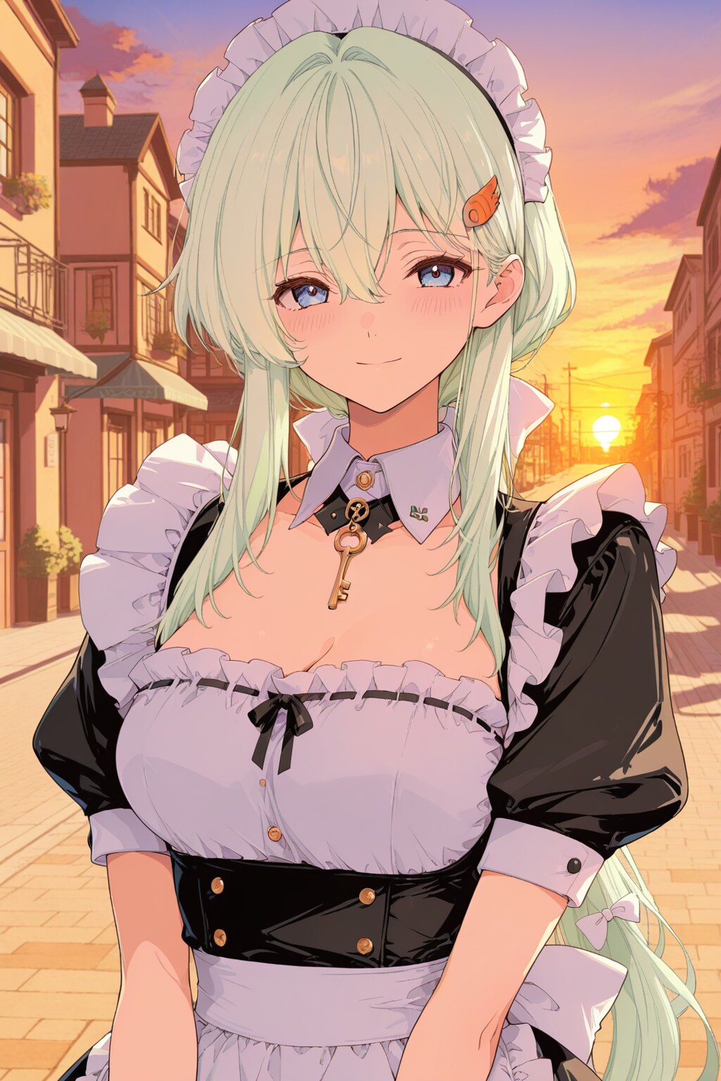 黄昏時のメイドさん
