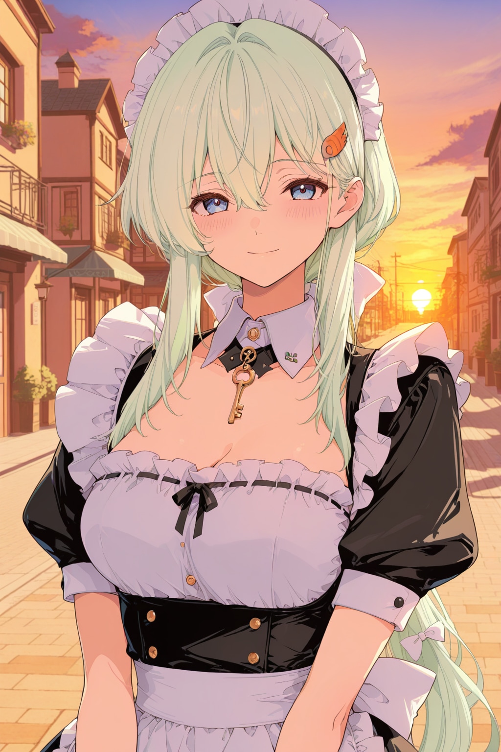黄昏時のメイドさん