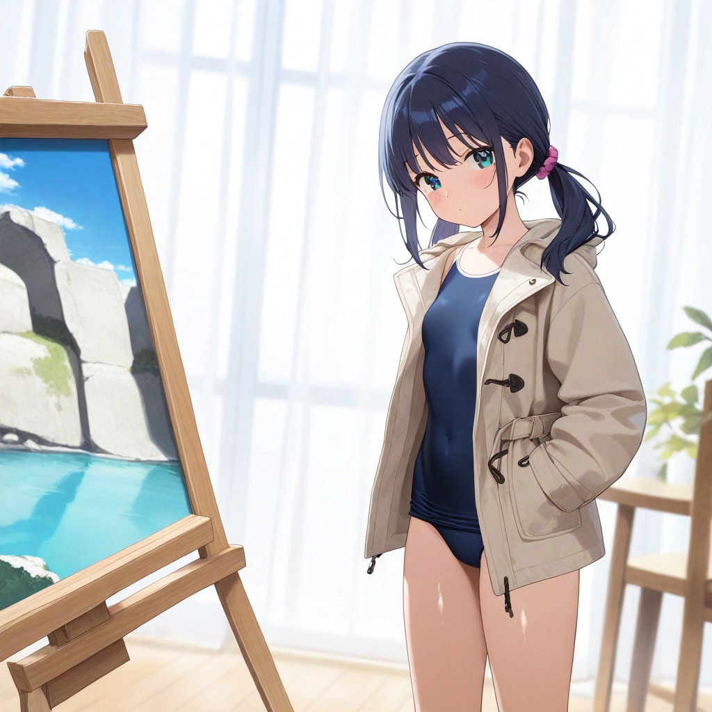 冬のスク水モデルさん