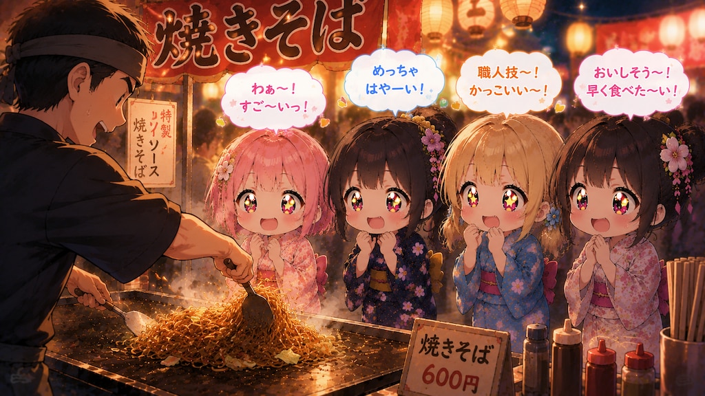 今日の夏休み（お祭り焼きそば３）