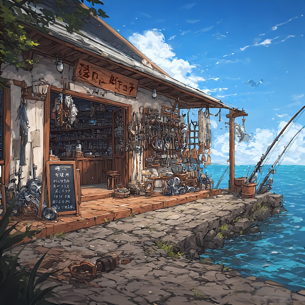 海辺の釣具店