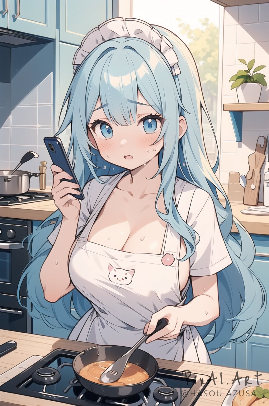 レシピサイトを見ながらお料理