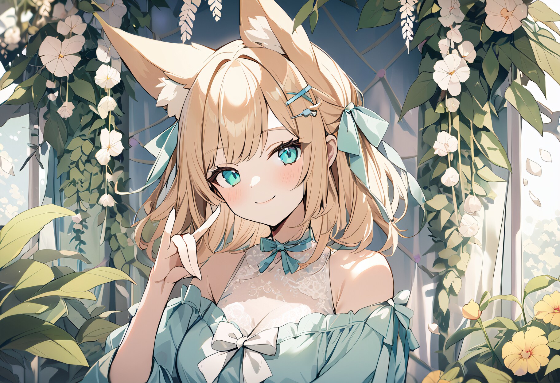 XLでキツネポーズ