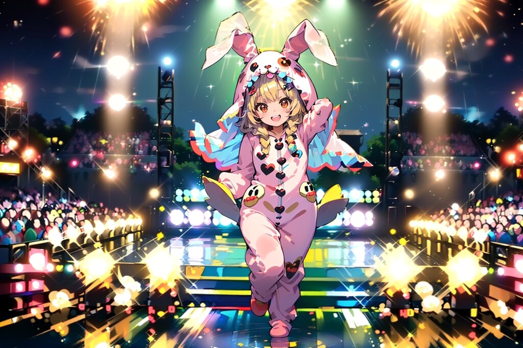 新年カウントダウンライブのウサミミ着ぐるみアイドルちゃん