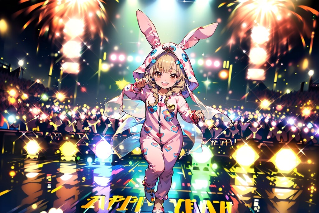 新年カウントダウンライブのウサミミ着ぐるみアイドルちゃん