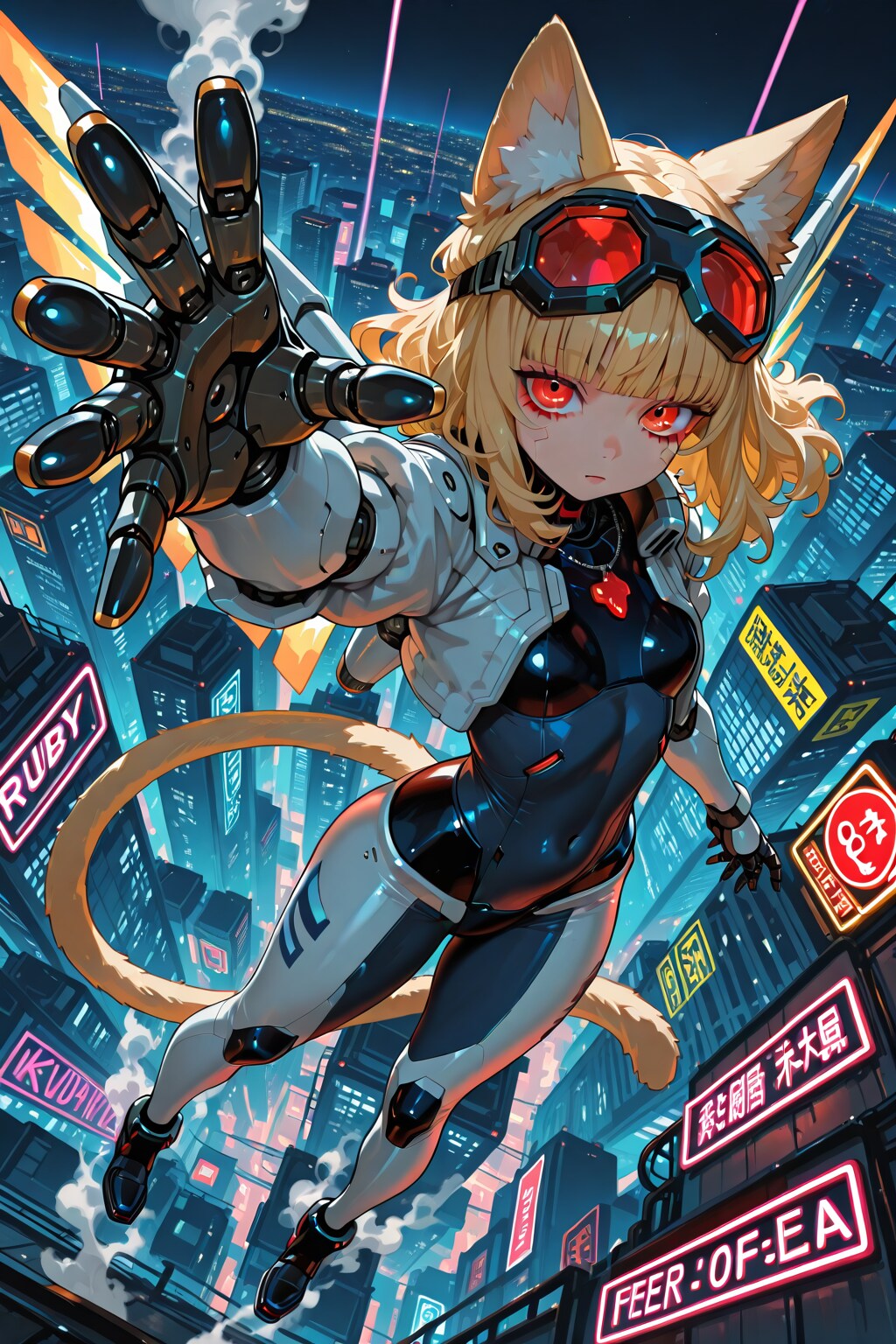 ホワイトウィッチキャット・サイバーパンク・けもフレーム(魔女カナビス)