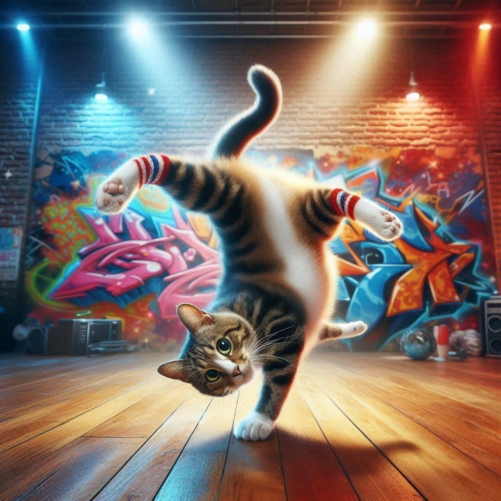 ブレイクダンスを踊る猫ORIGIN