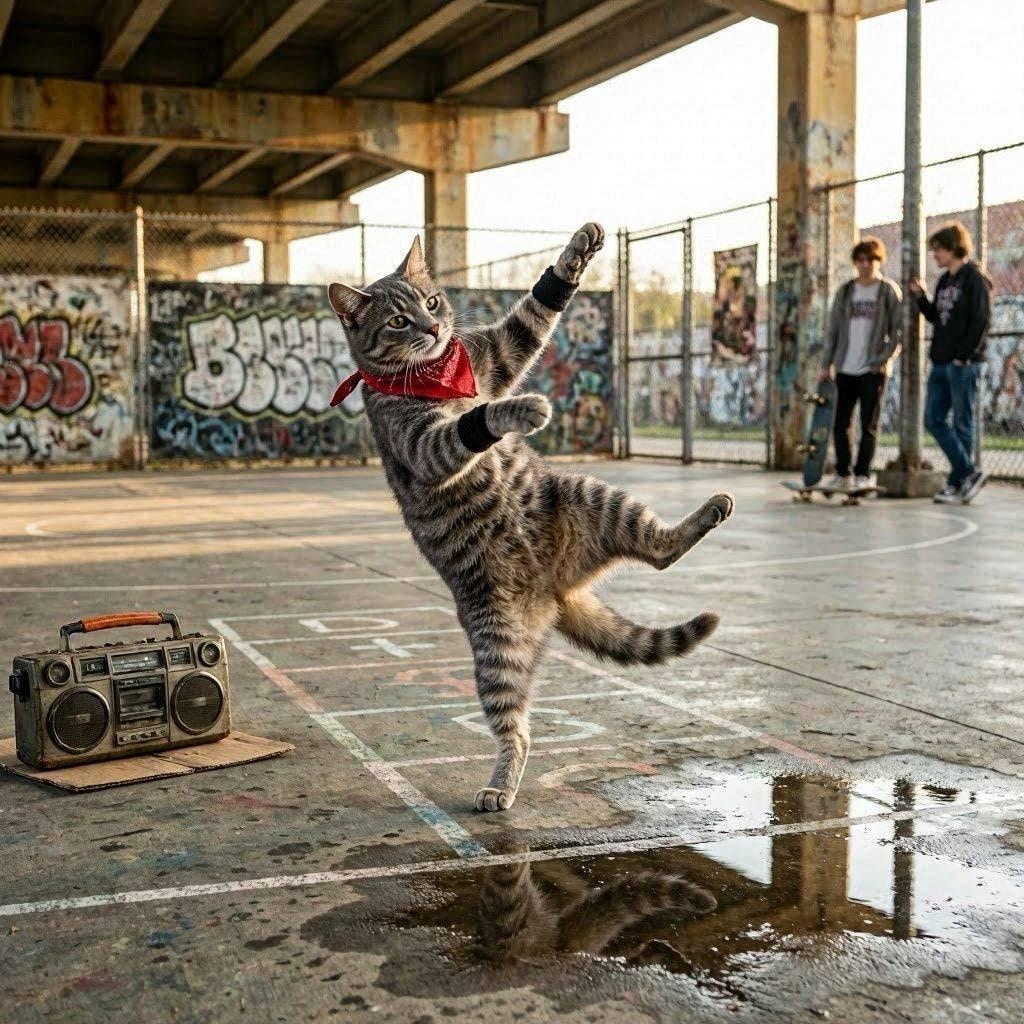 ブレイクダンスを踊る猫ORIGIN