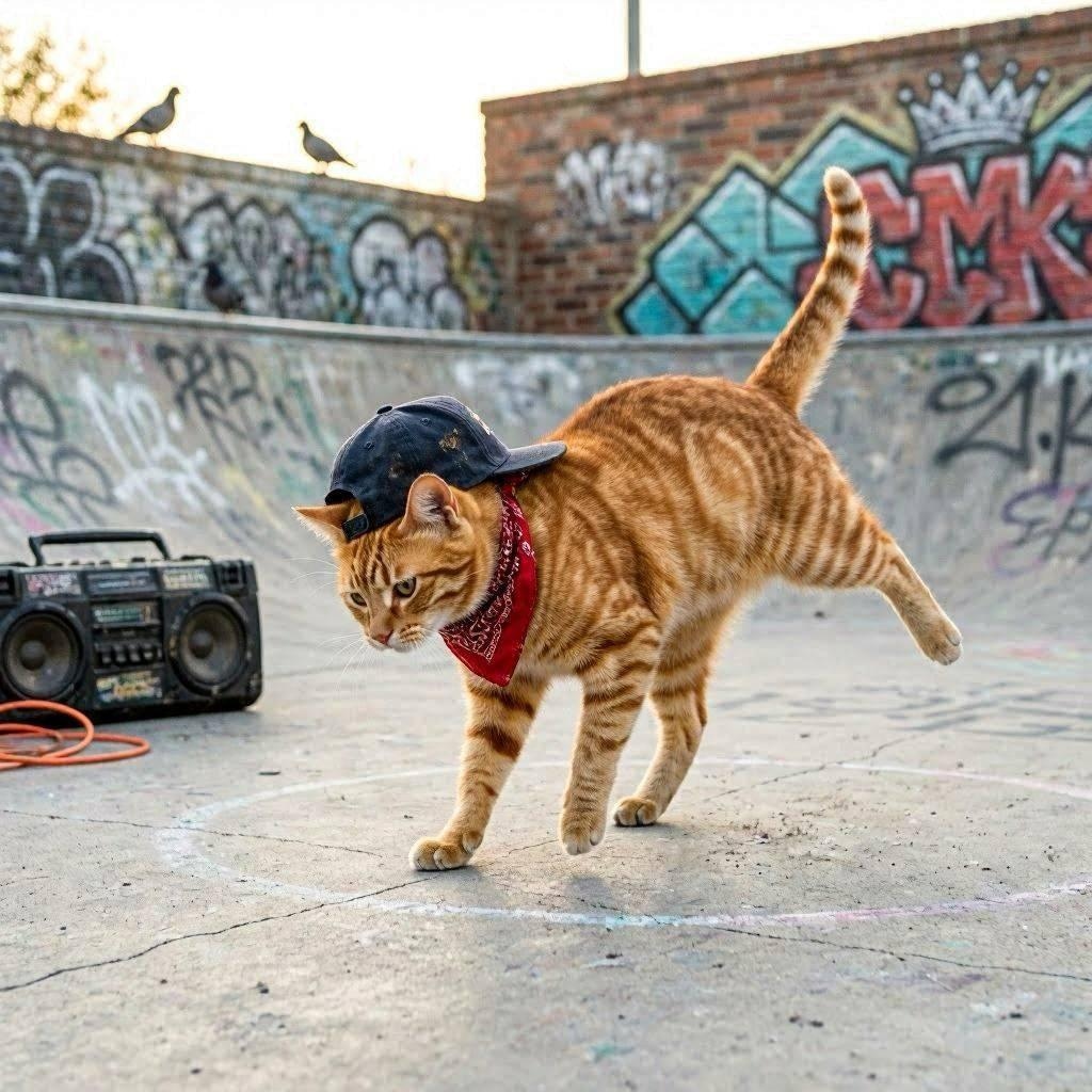 ブレイクダンスを踊る猫ORIGIN