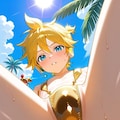 VOCALOID　鏡音レン　スリングショット水着 11枚目