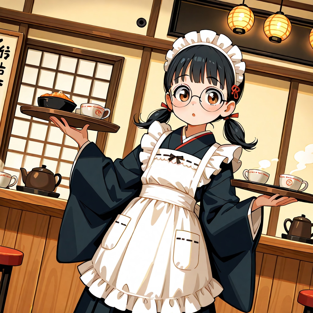 働く眼鏡の女の子