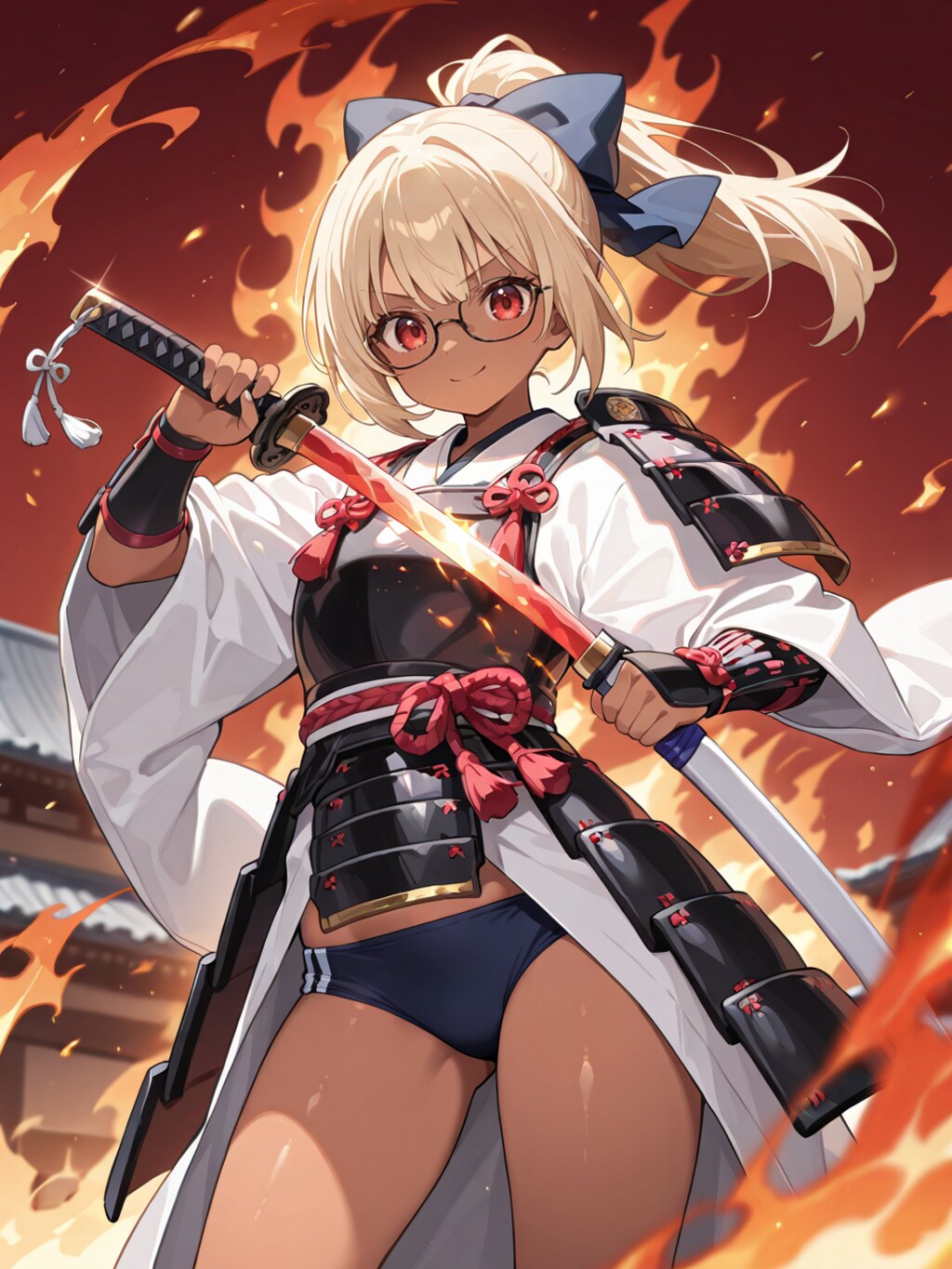 金髪褐色ブルマ侍