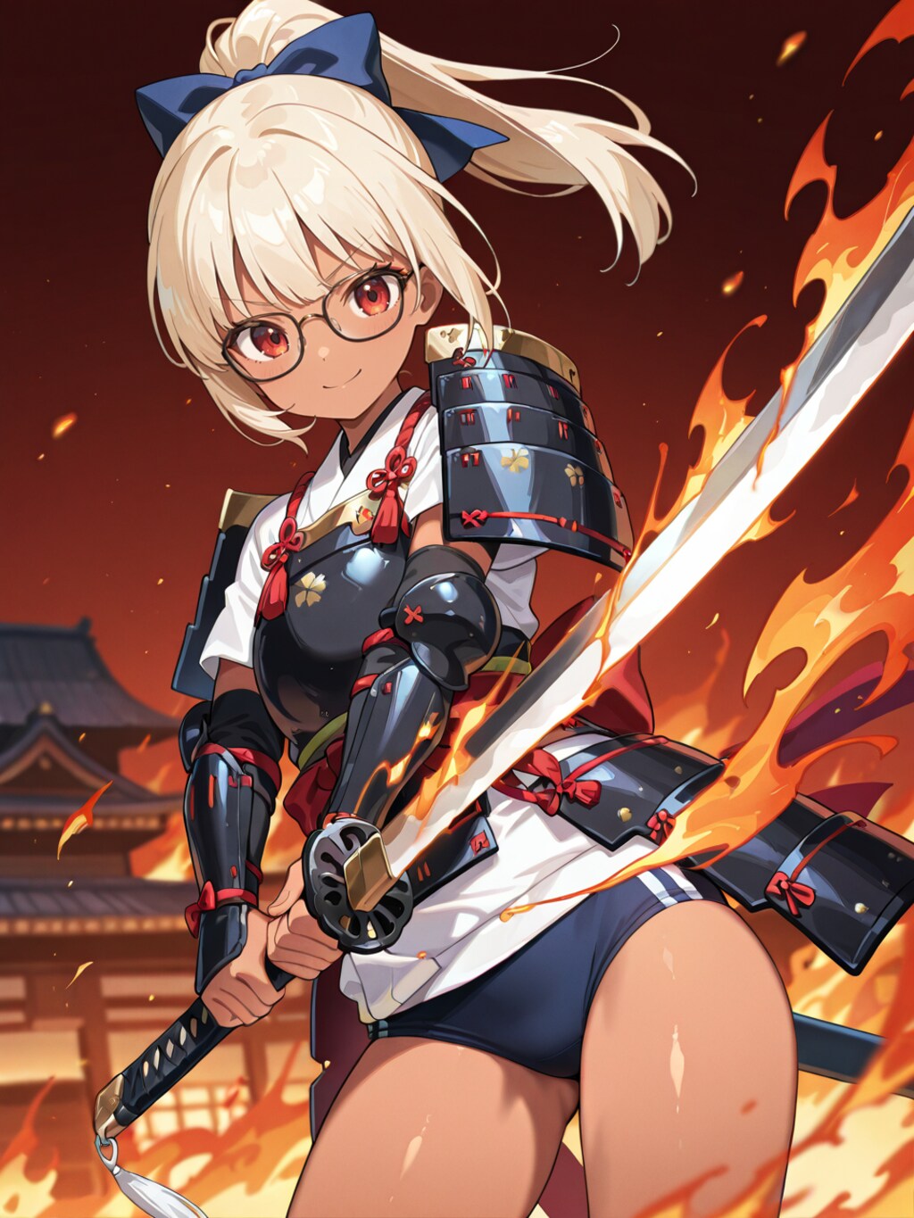 金髪褐色ブルマ侍