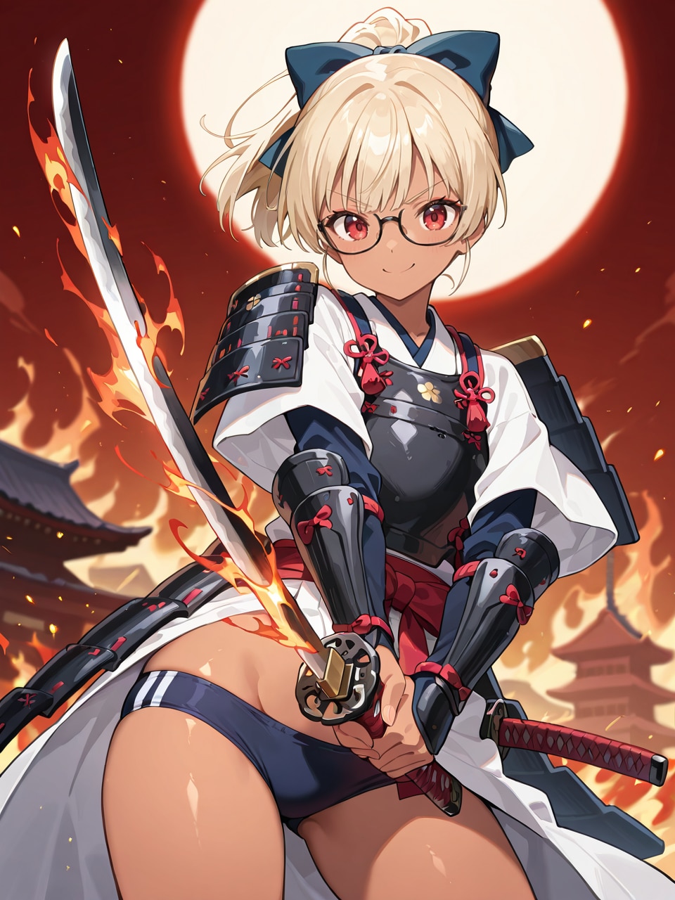 金髪褐色ブルマ侍 | の人気AIイラスト・グラビア