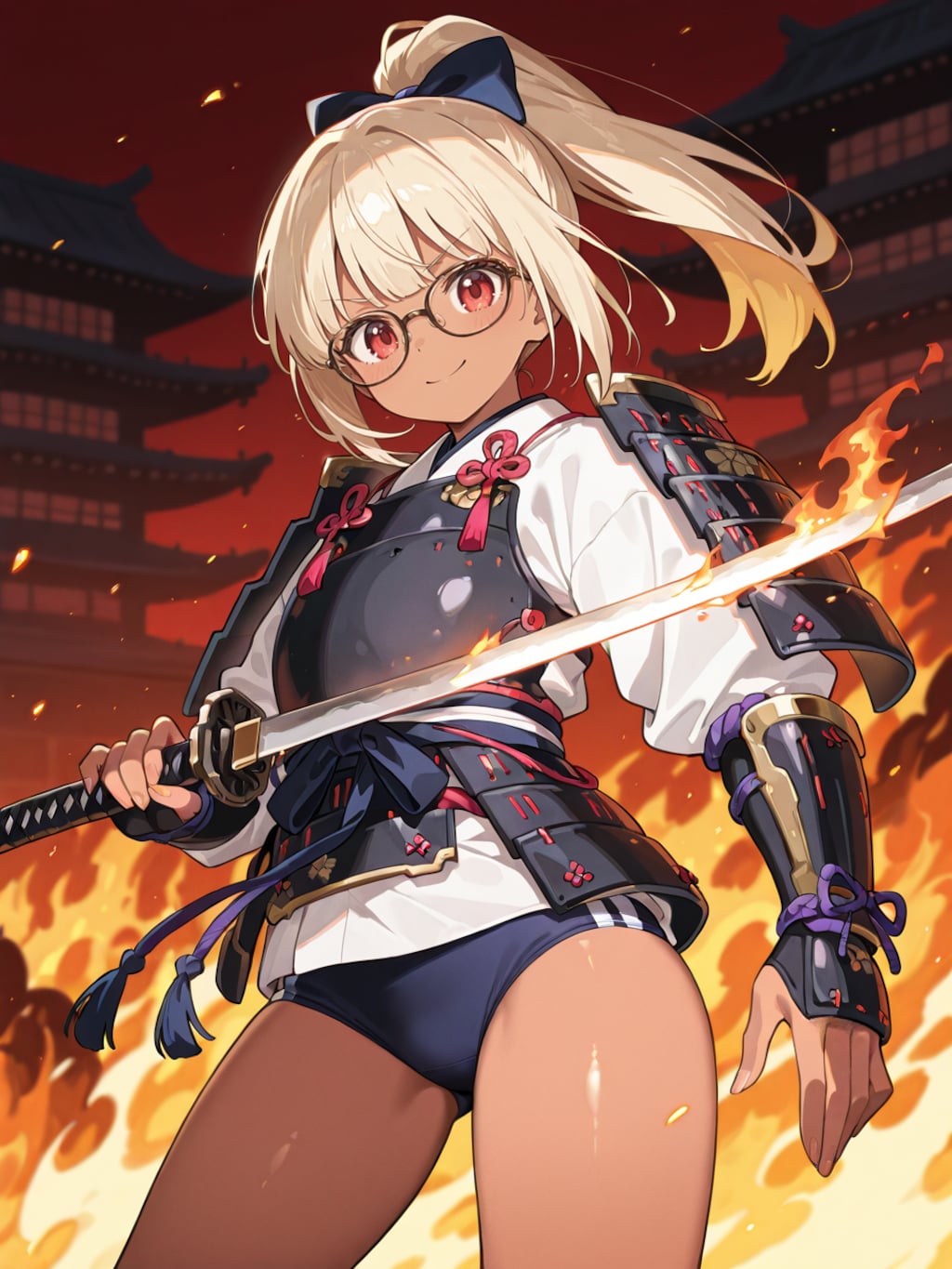 金髪褐色ブルマ侍