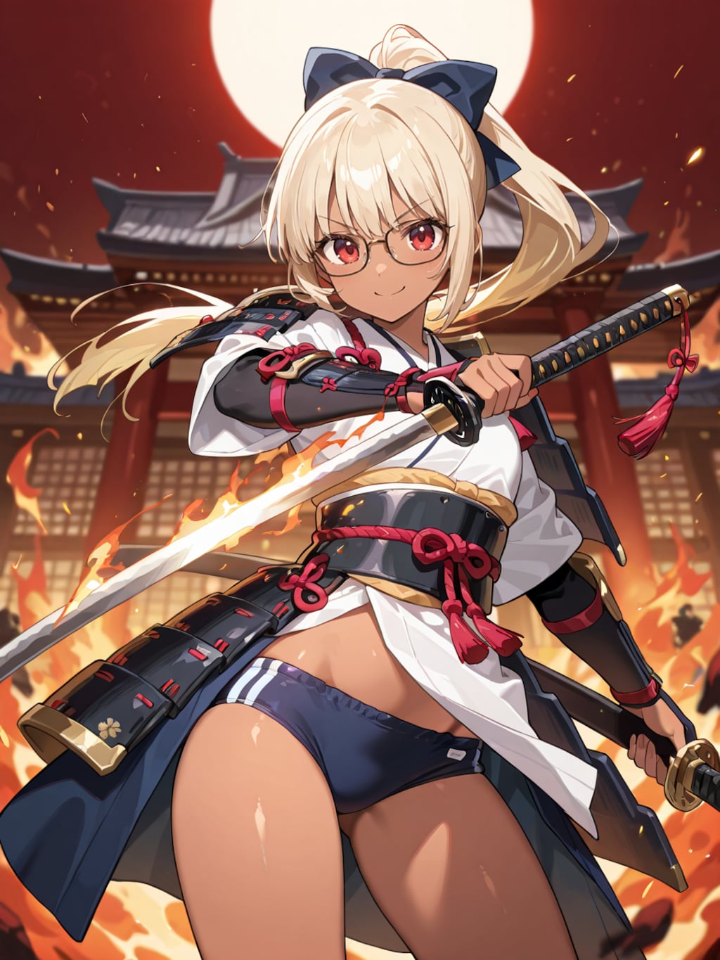 金髪褐色ブルマ侍