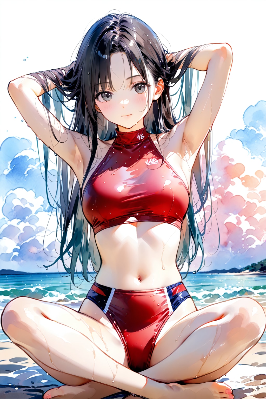 【Today's illustration】swimsuit⑩「海の日」