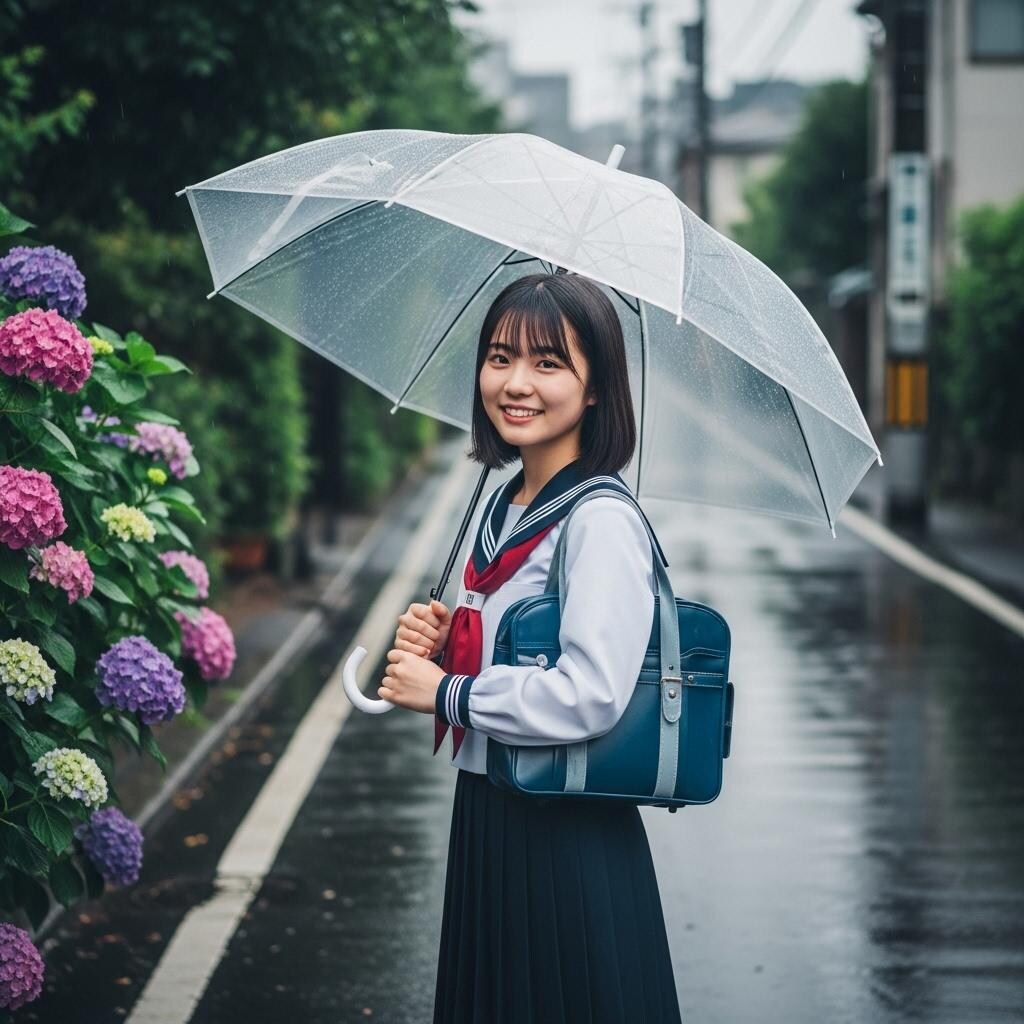 透明な傘と六月の彼女