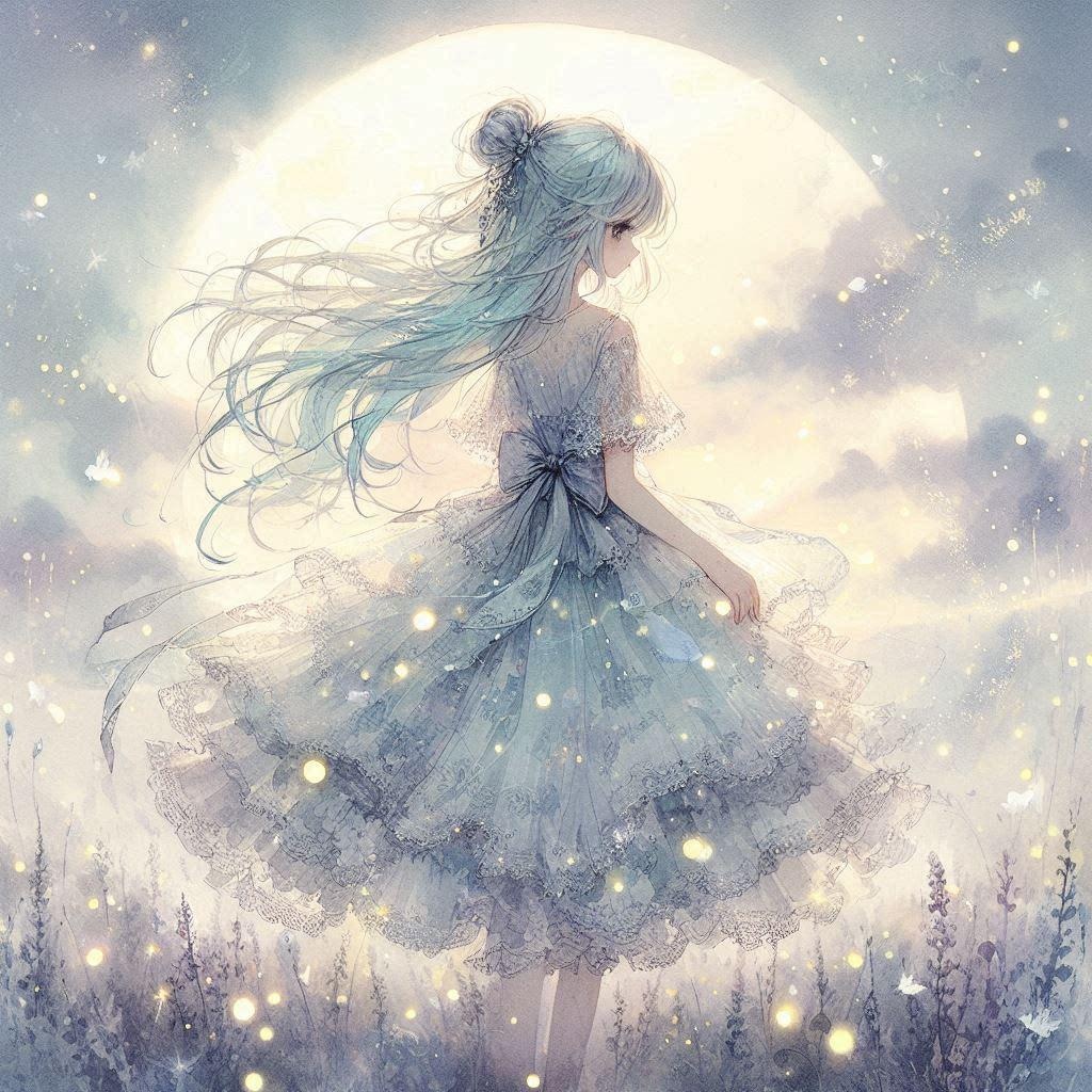 Fireflies and Moon