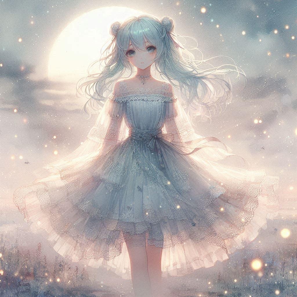 Fireflies and Moon