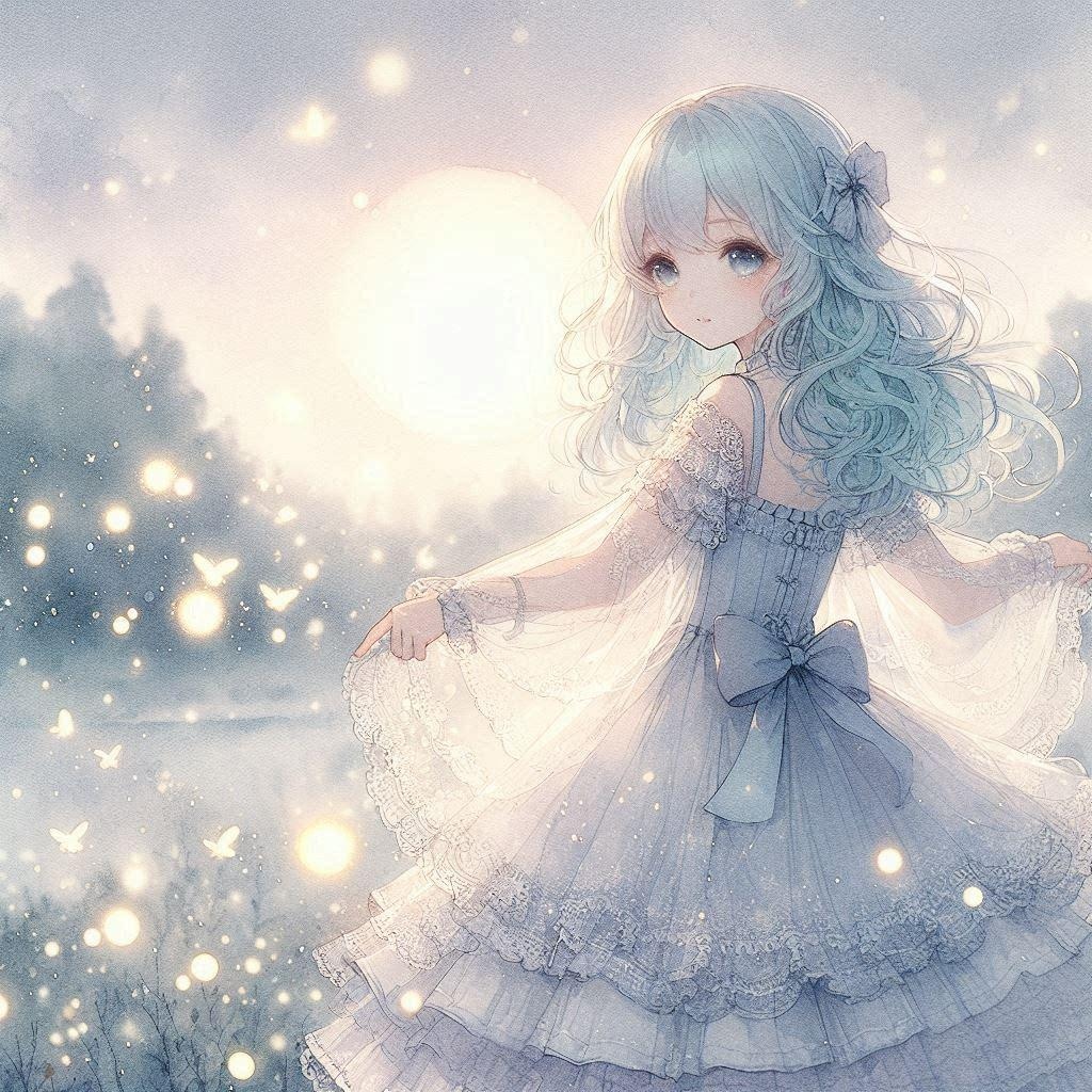 Fireflies and Moon