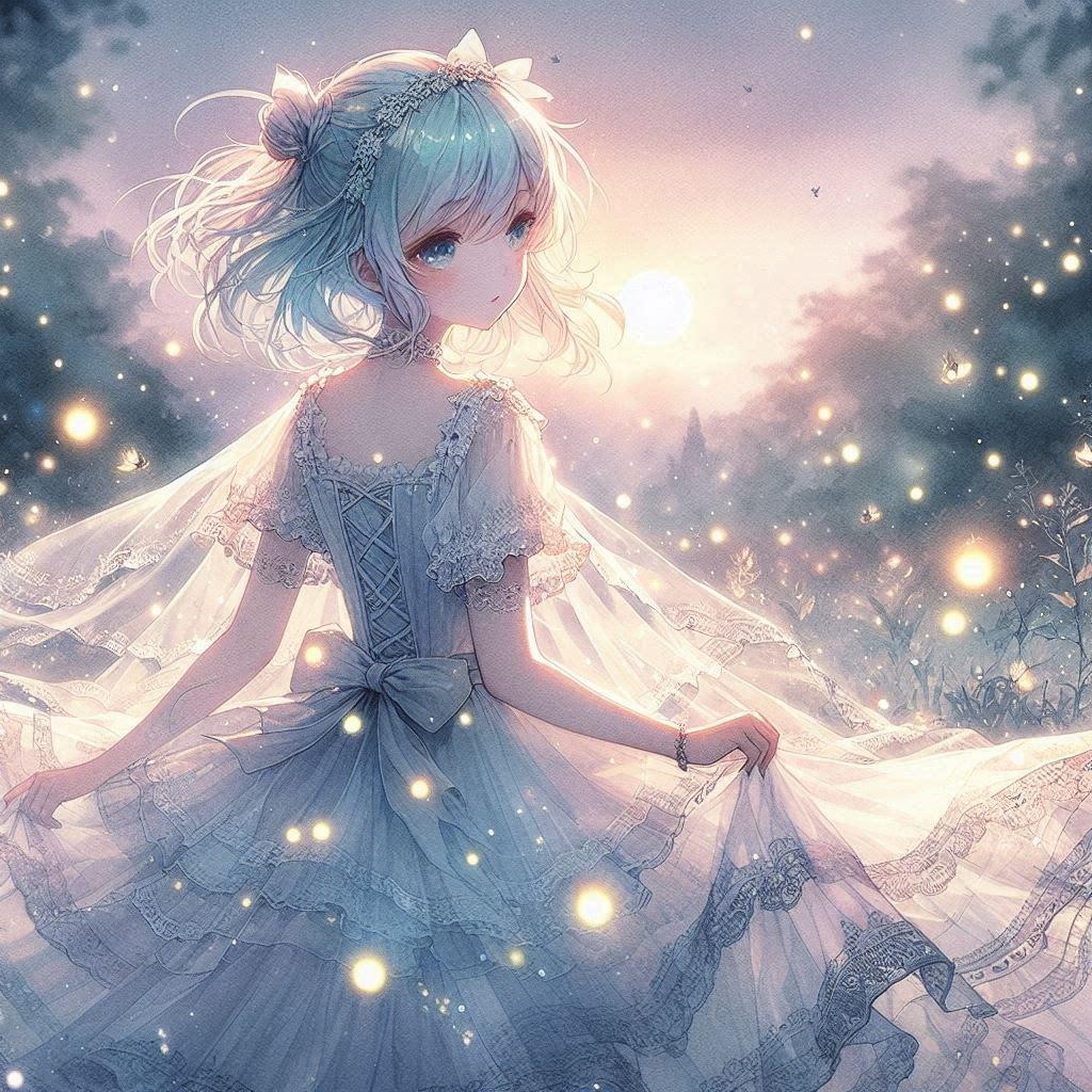 Fireflies and Moon