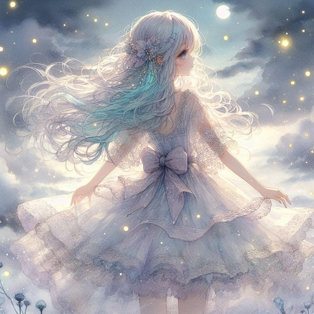 Fireflies and Moon