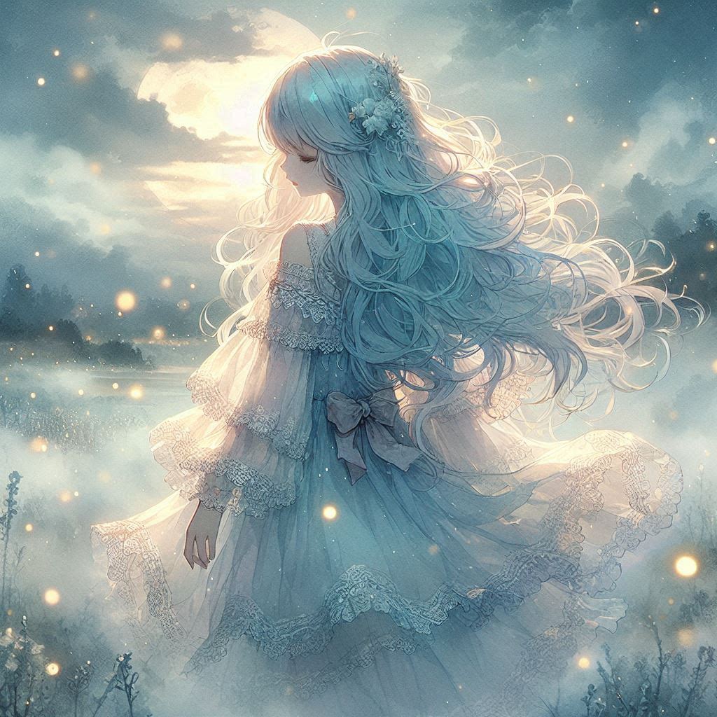 Fireflies and Moon