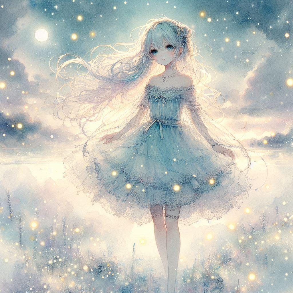 Fireflies and Moon