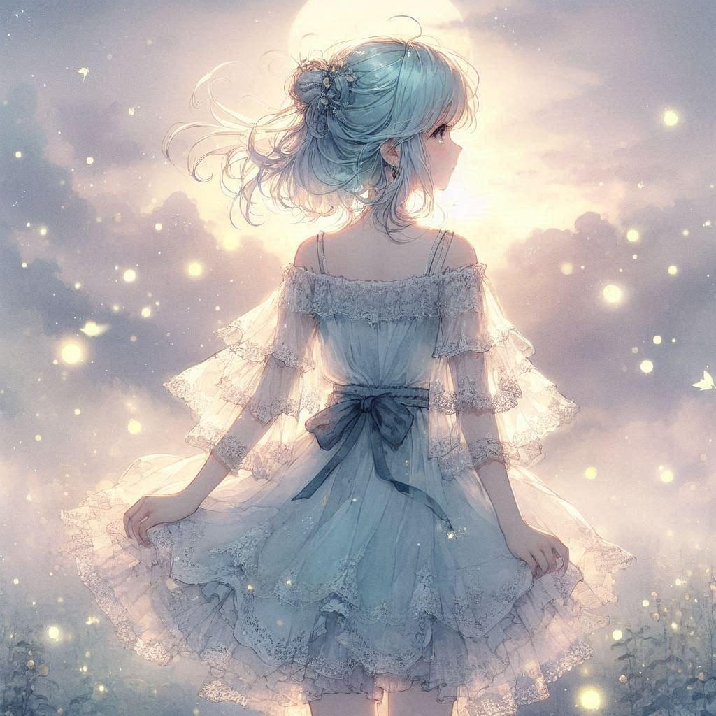 Fireflies and Moon