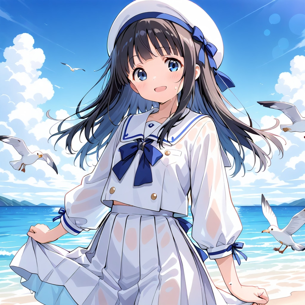 海辺の少女 | の人気AIイラスト・グラビア