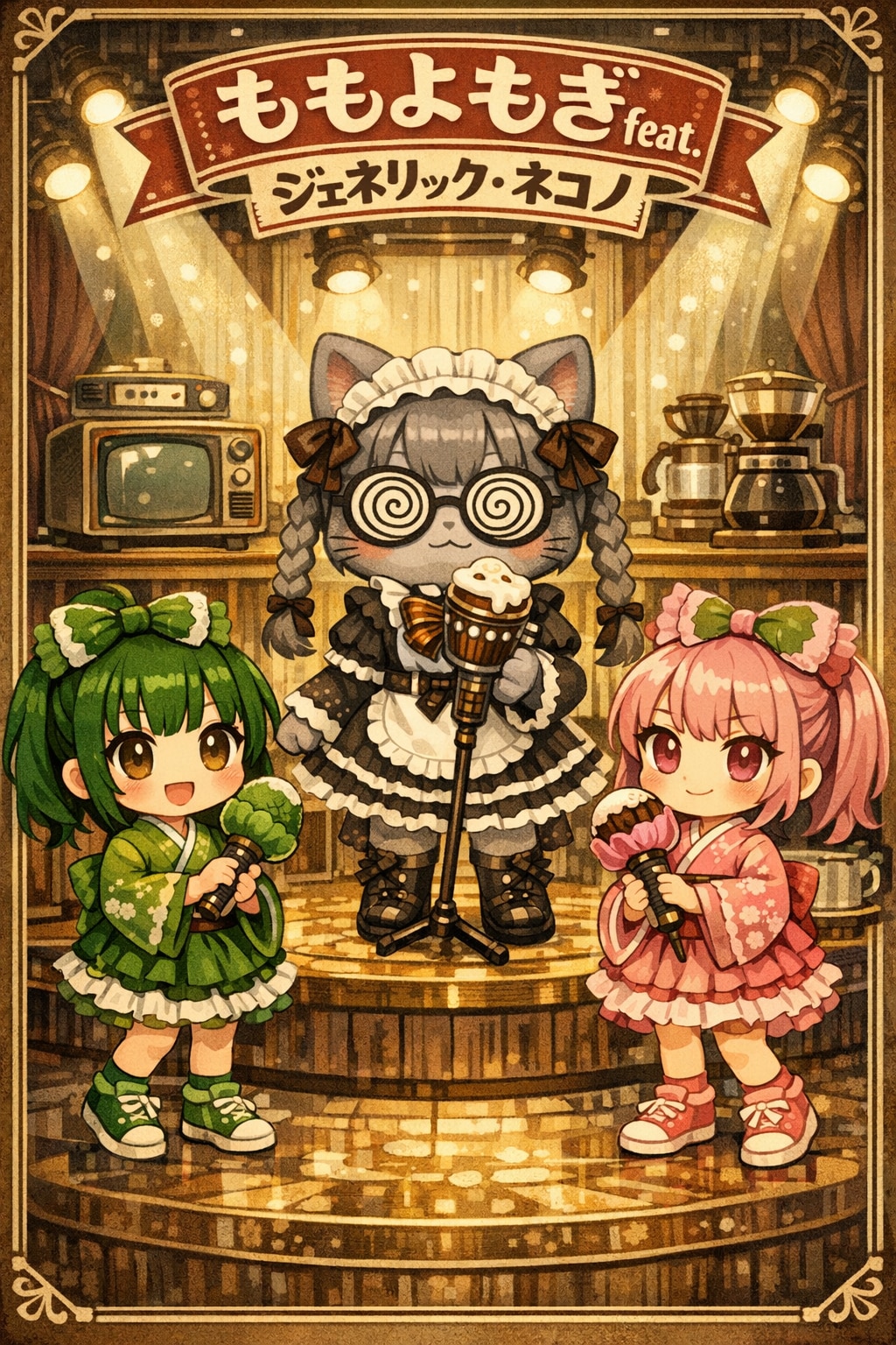 小説『ももよもぎfeat.ジェネリック・ネコノ』【ニャンノ世界】 | の人気AIイラスト・グラビア
