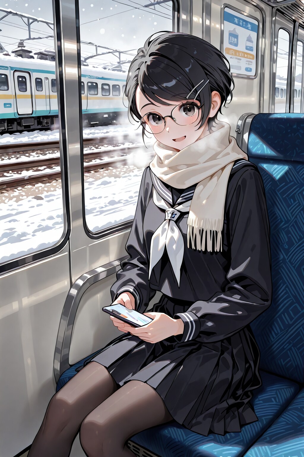 眼鏡×公立ダサ制服女子６４ | の人気AIイラスト・グラビア
