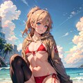 赤いビキニの美女 2枚目