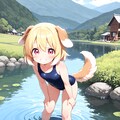 犬掻きで泳いで来たんだよ♡ 2枚目