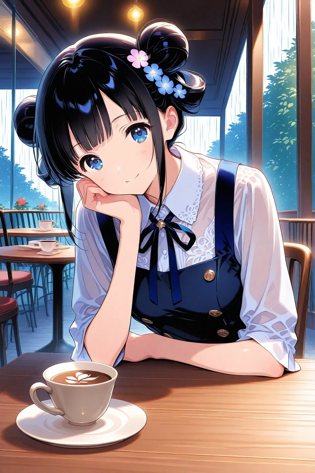 雨のカフェテラスのおだんごちゃん🍡✨