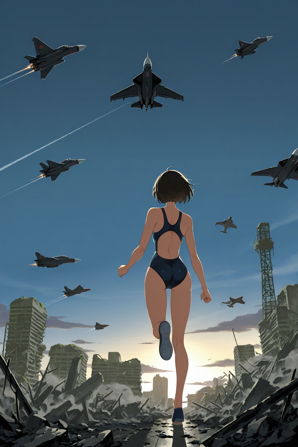 戦争と競泳水着 | の人気AIイラスト・グラビア