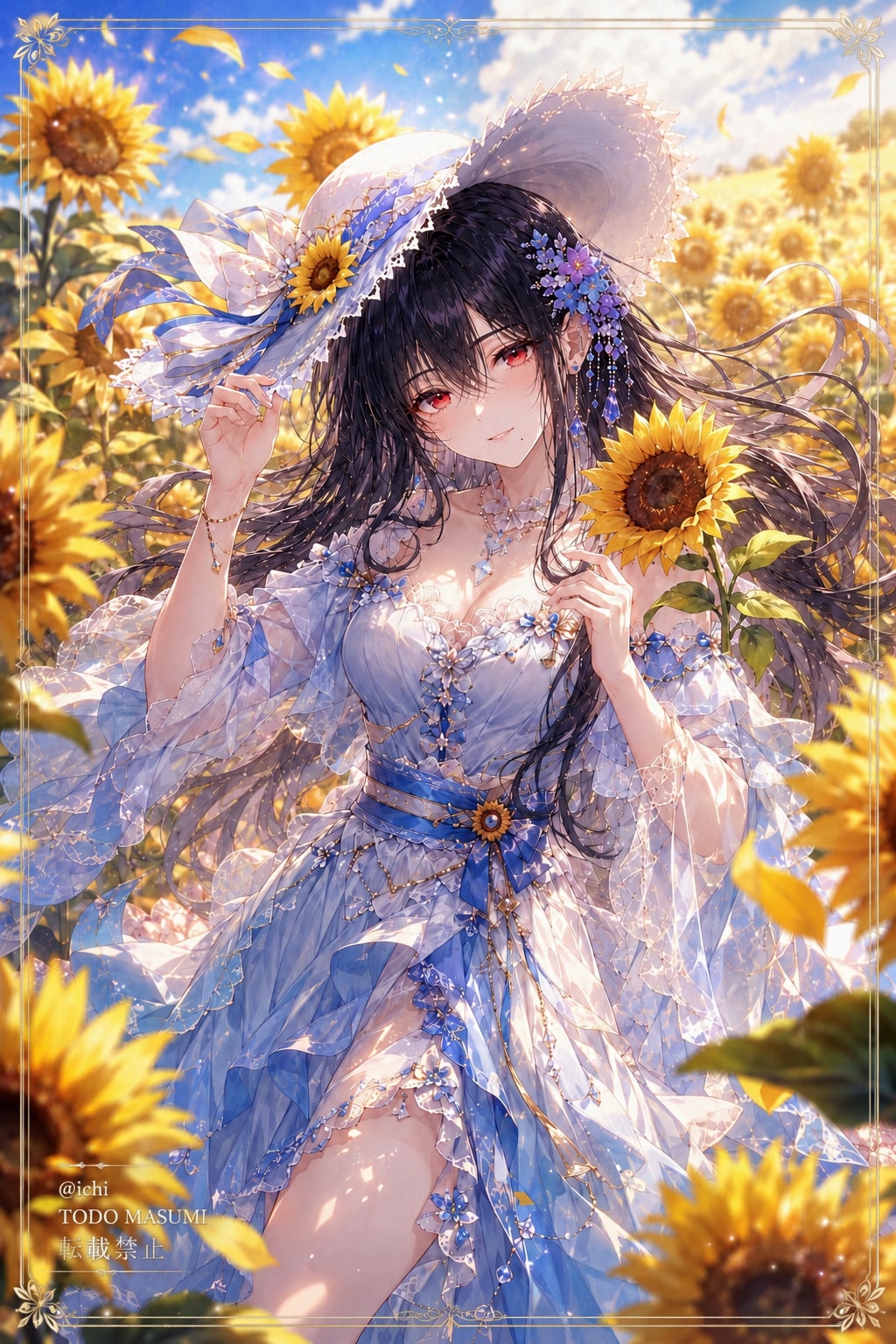 夏光に咲く、向日葵