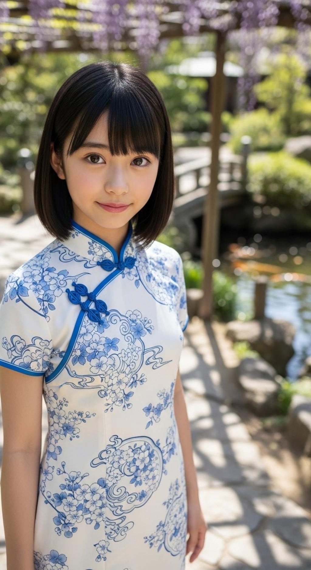 陶磁器チャイナドレス001《染め付け柄》