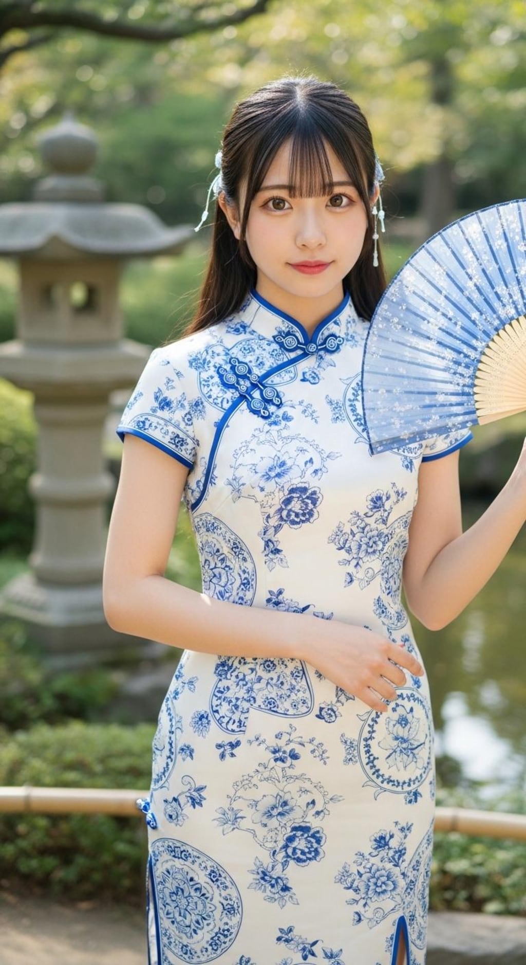 陶磁器チャイナドレス001《染め付け柄》